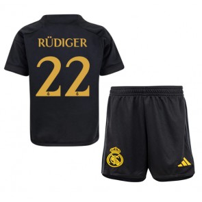 Real Madrid Antonio Rudiger #22 Rezervni Dres za Dječji 2023-24 Kratak Rukavima (+ kratke hlače)